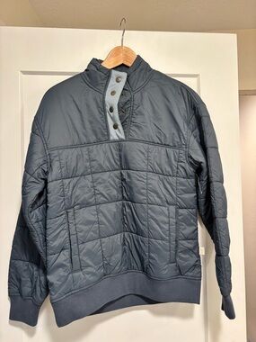 Badlands Quilted Snap-Neck Jacket - Slate Blue NWOT
